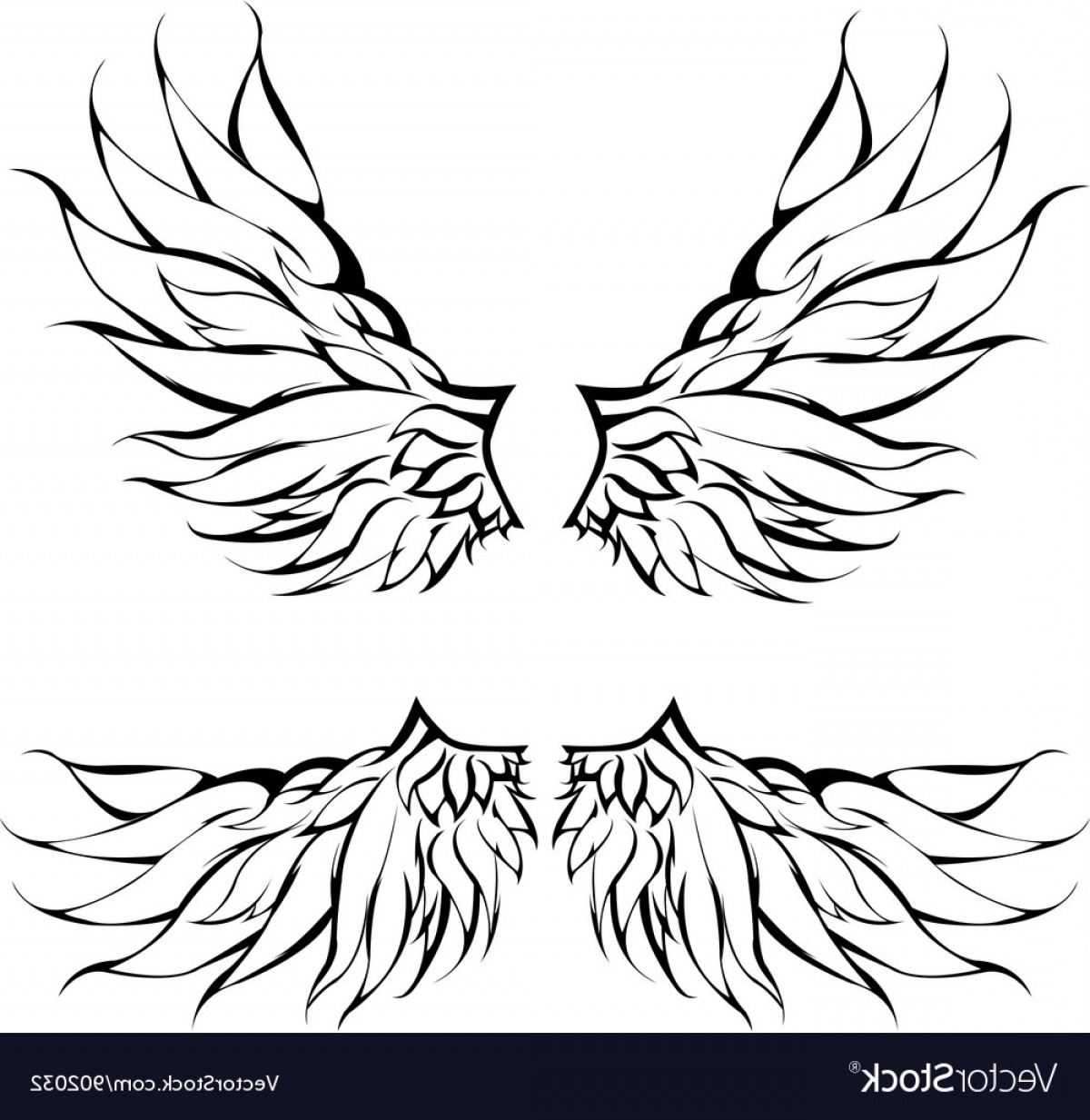 1200x1233 Tribal Wings Tattoo Design Vector Cqrecords