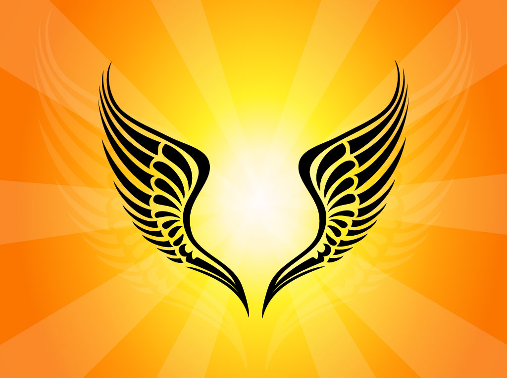 1024x765 Tribal Wings Tattoo Vector Art Graphics