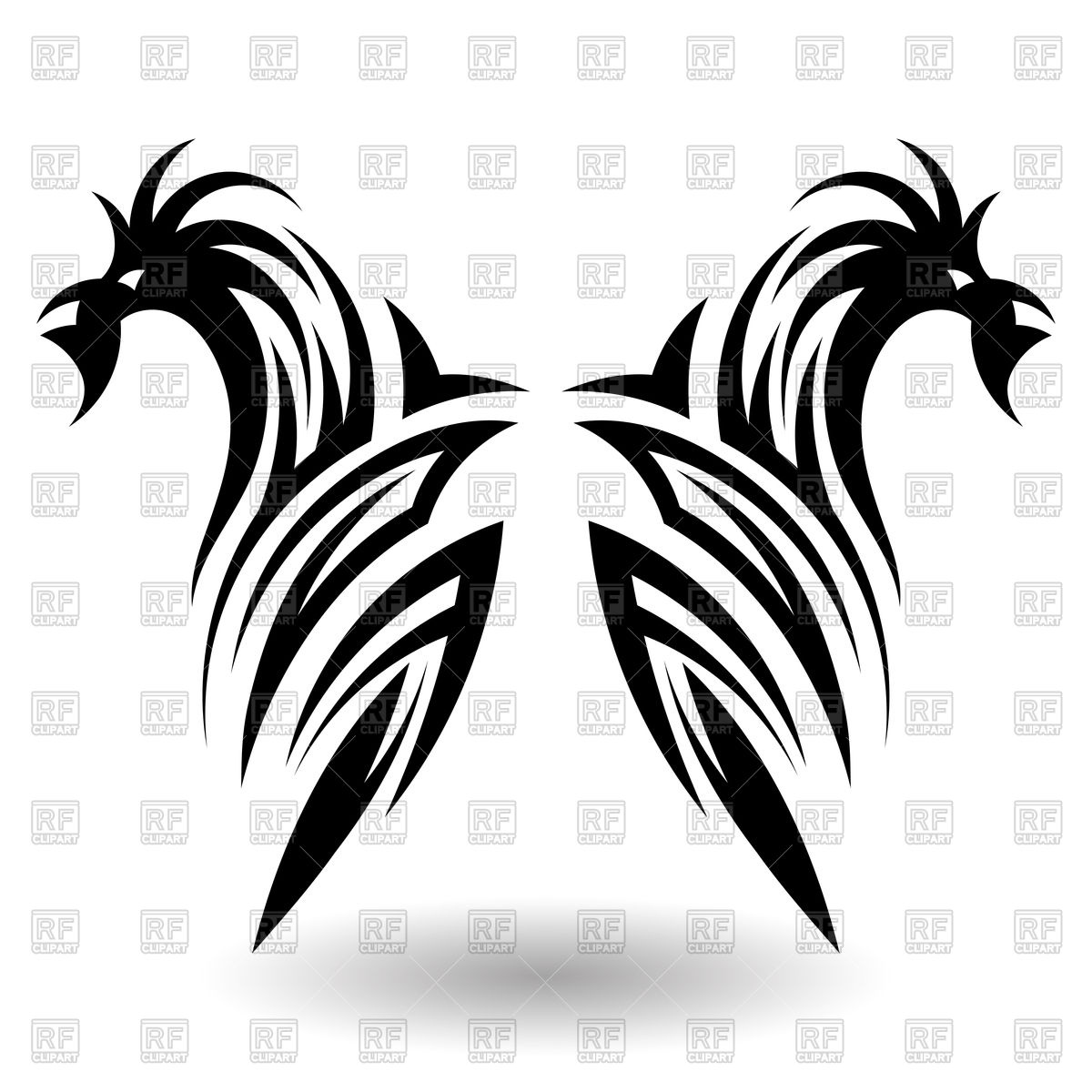 1200x1200 Tribal Tattoo In Wings Shape Vector Image Of Signs, Symbols, Maps