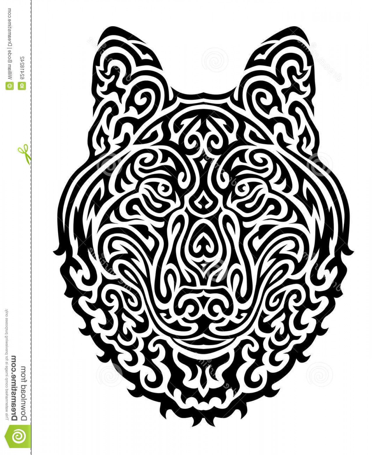 1275x1560 Stock Illustration Tribal Wolf Vector Illustration Elegant Black