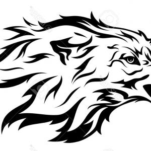 300x300 Stock Images Tribal Wolf Tattoo Vector Illustration Background