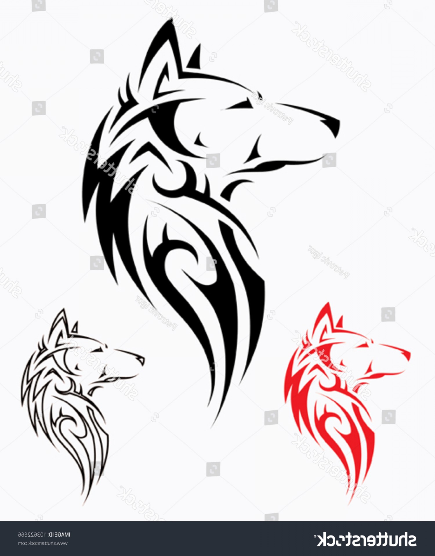 1500x1920 Vector Tribal Wolves Lamaison