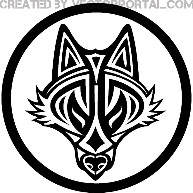 660x660 Wolf Tribal Style Free Vector