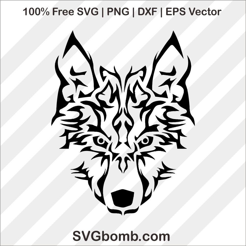 1002x1002 Wolf Tribal Vector
