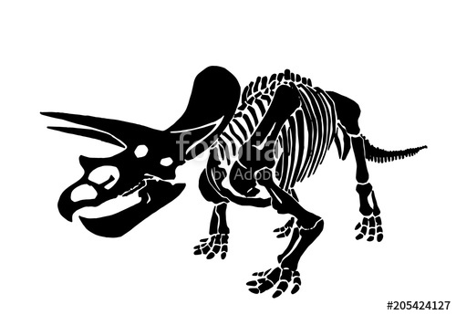 Graphical Dinosaur Skeleton Isolated On White Background,vector 500x345 Graphical Dinosaur Skeleton Isolated On White Background,vector