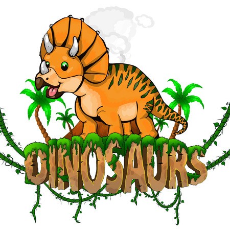 Logo Dinosaurs World With Triceratops Vector Illustration 450x450 Logo Dinosaurs World With Triceratops Vector Illustration