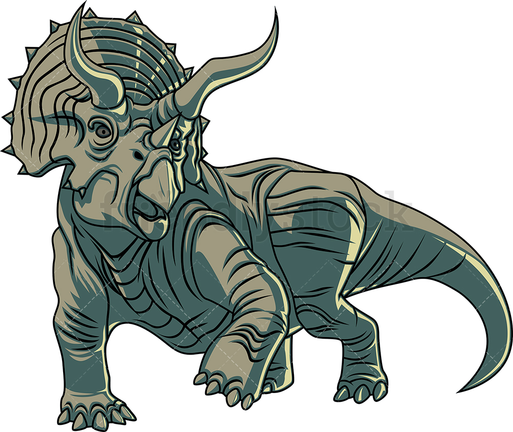 Realistic Triceratops Cartoon Clipart Vector 1000x843 Realistic Triceratops Cartoon Clipart Vector