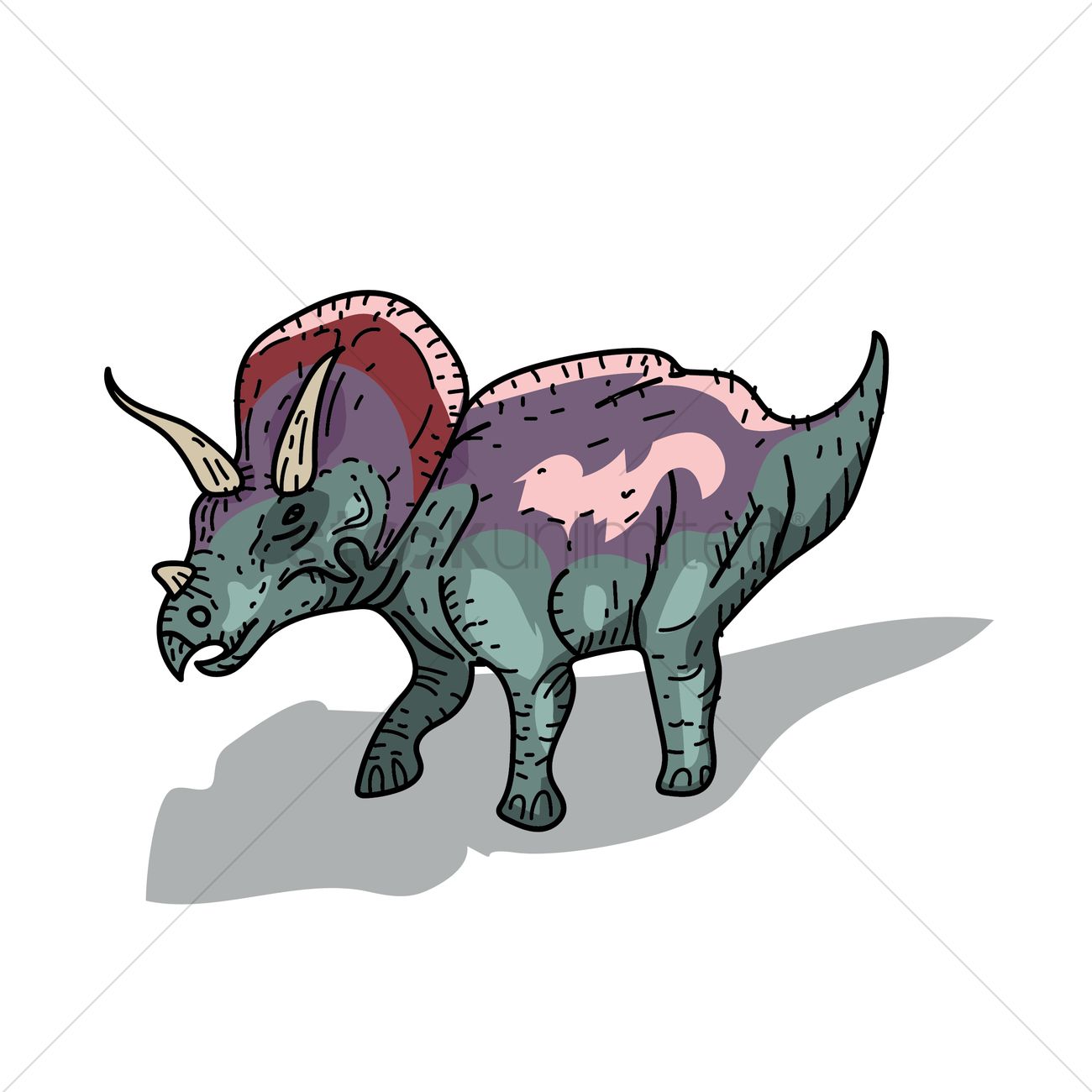Triceratops Vector Image 1300x1300 Triceratops Vector Image