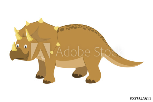 Triceratops Vector Illustration In Cartoon Style For Kids 500x334 Triceratops Vector Illustration In Cartoon Style For Kids