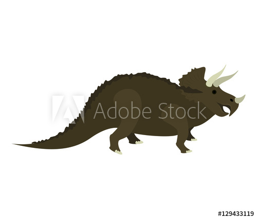 Colorful Cartoon With Dinosaur Triceratops Vector Illustration 500x428 Colorful Cartoon With Dinosaur Triceratops Vector Illustration