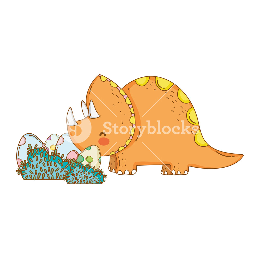 Cute Triceratops With Eggs Scene Vector Illustration Design 1000x1000 Cute Triceratops With Eggs Scene Vector Illustration Design