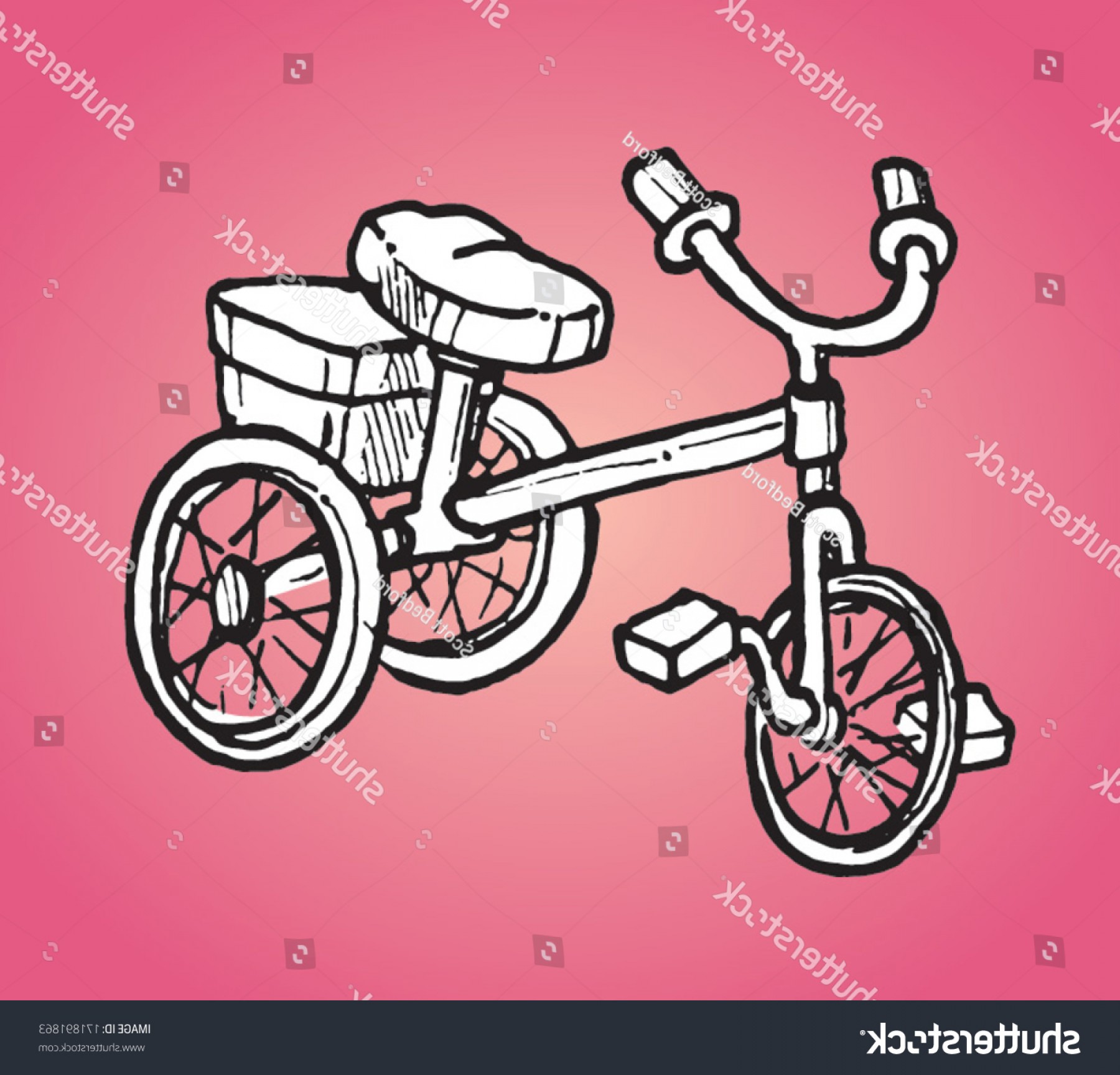 1800x1728 Kids Tricycle Vector Sketch Illustration Wallkeeper