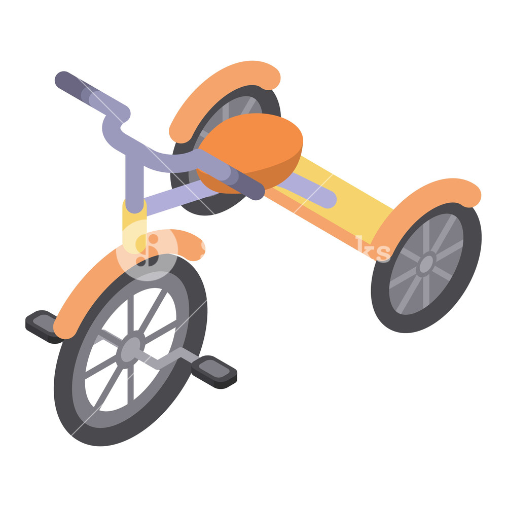 1000x1000 Orange Tricycle Icon Isometric Of Orange Tricycle Vector Icon