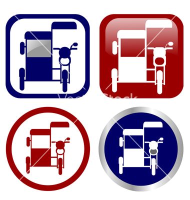 380x400 Philippine Tricycle Sign Icon Set Vector