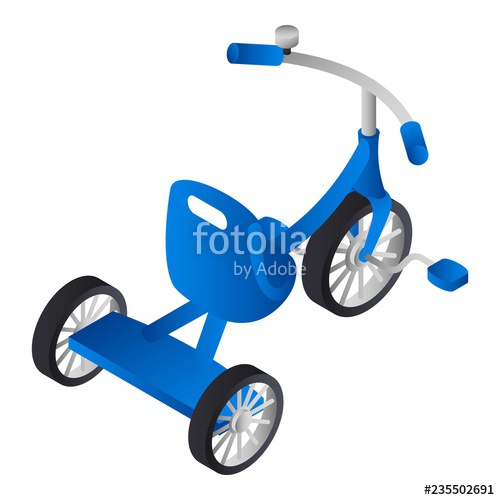 500x500 Blue Boy Tricycle Icon Isometric Of Blue Boy Tricycle Vector Icon