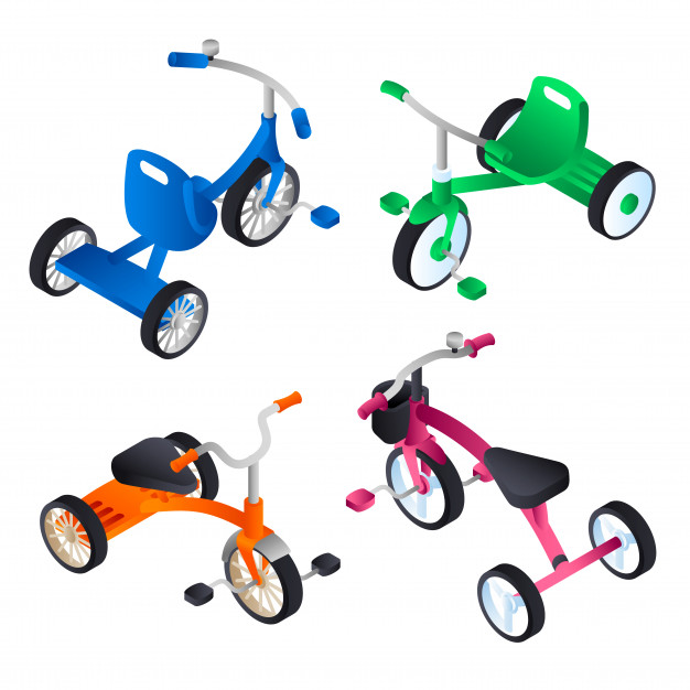 626x626 Tricycle Icon Set Isometric Set Of Tricycle Vector Premium Download