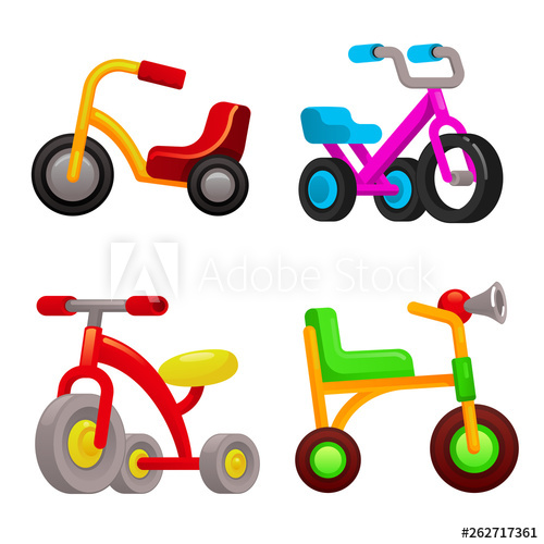 500x500 Tricycle Icons Set Cartoon Set Of Tricycle Vector Icons For Web