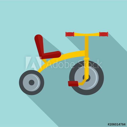 499x500 Yellow Tricycle Icon Flat Illustration Of Yellow Tricycle Vector