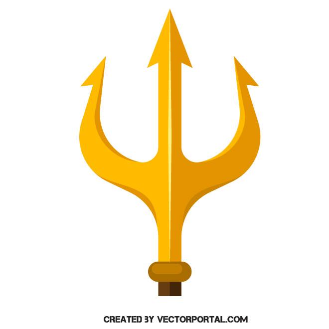 660x660 Golden Trident Vector Clip Art