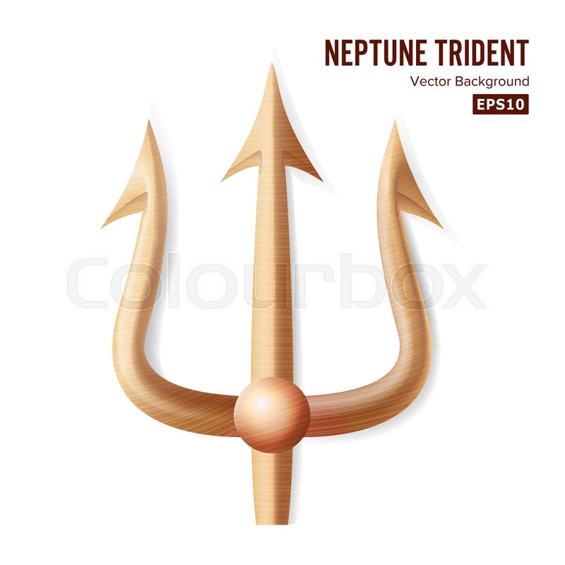 800x800 Neptune Trident Vector Bronze Stock Vector Colourbox