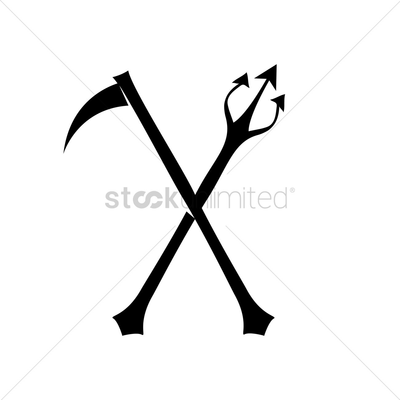 1300x1300 Scythe And Trident Vector Image