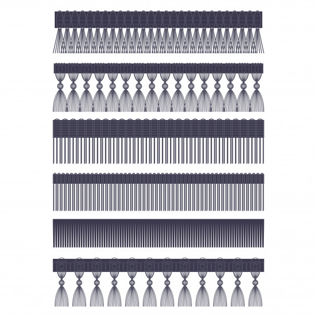 626x626 Fringe Edge With Brush And Tassel Trim Vector Set Of Seamless