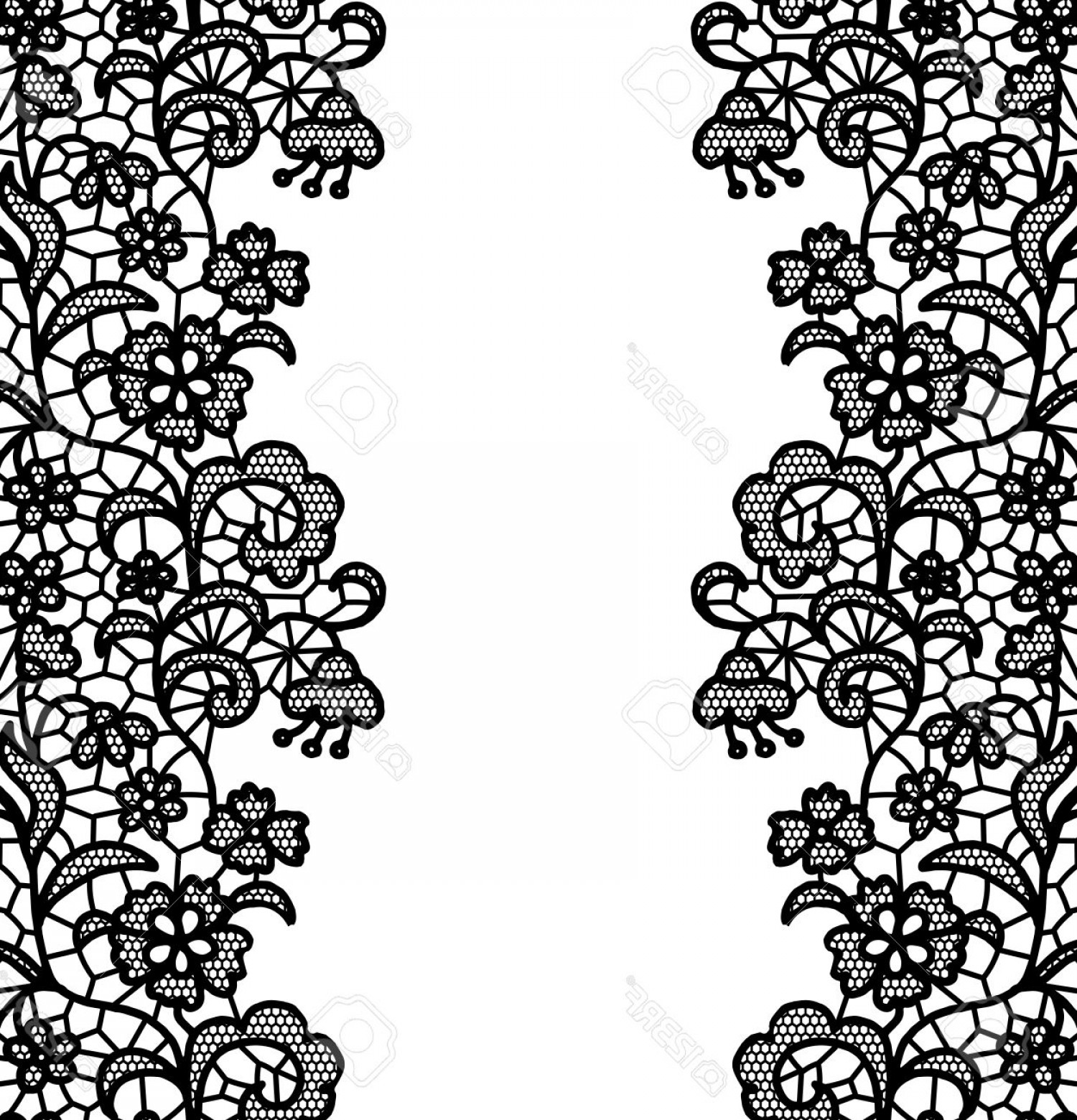 1500x1560 Photostock Vector Seamless Lace Border Vector Illustration White