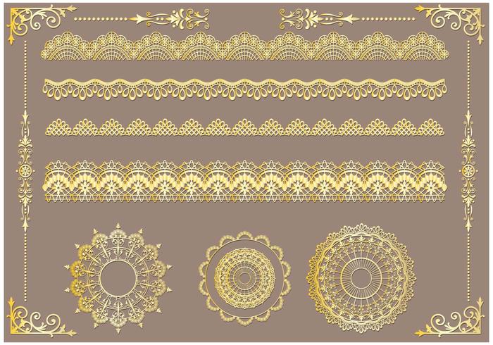 700x490 Set Of Lace Trim Vectors