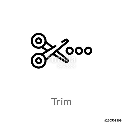 500x500 Outline Trim Vector Icon Isolated Black Simple Line Element