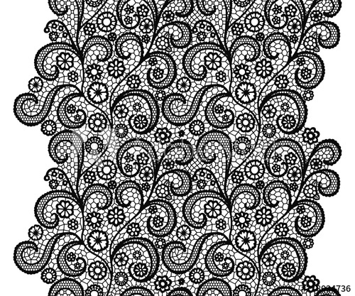 500x417 Black Lacy Vintage Elegant Trim Vector Illustration Lacy Vintage