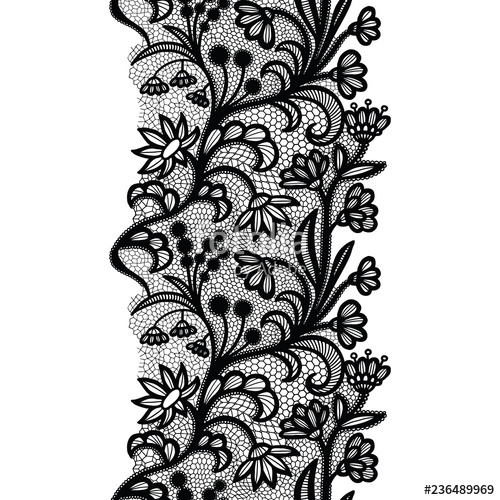 500x500 Black Vintage Lacy Elegant Trim Lace Border Stock Image