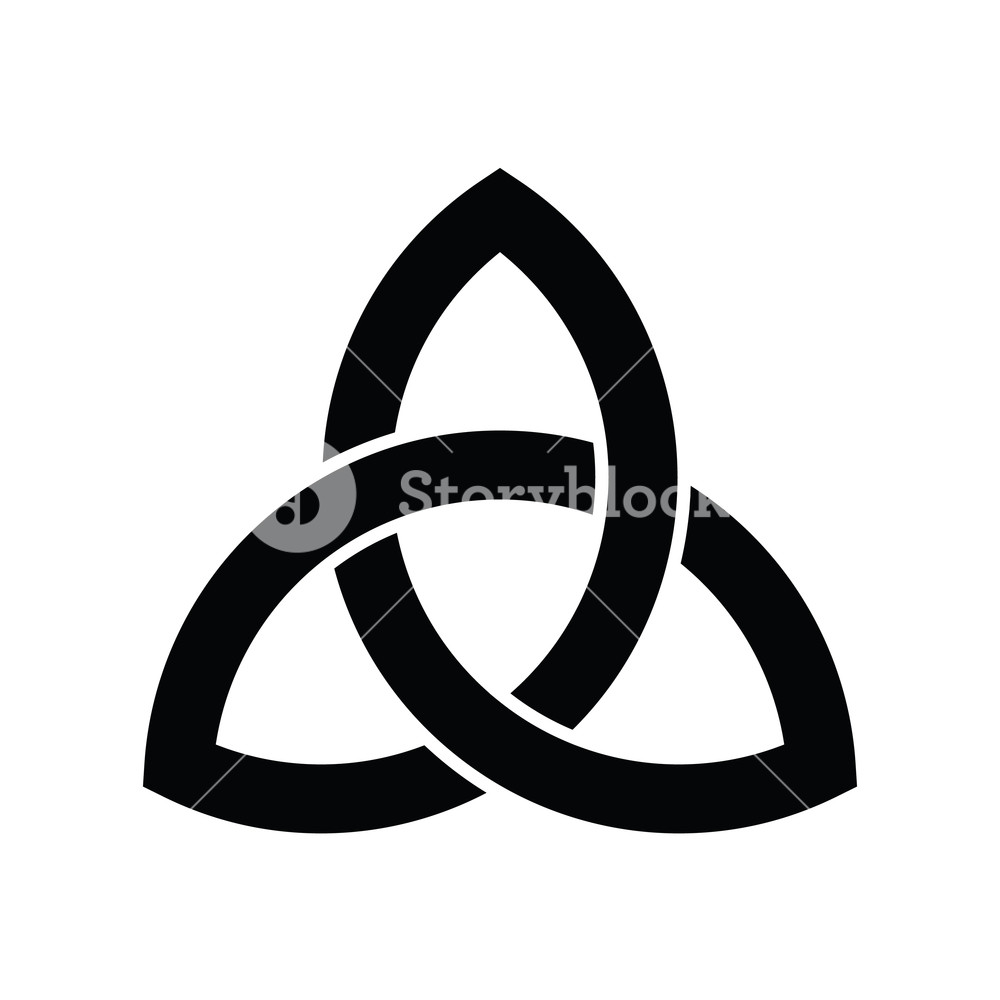 1000x1000 Triquetra Sign Icon Leaf Like Celtic Symbol Trinity Or Trefoil