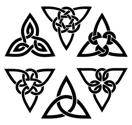 Vector Celtic Trinity Knot Set, Black On White Royalty Free 450x427 Vector Celtic Trinity Knot Set, Black On White Royalty Free