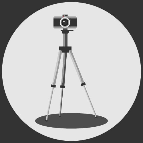 Camera On A Tripod, Vector Illustration Photography 500x500 Camera On A Tripod, Vector Illustration Photography