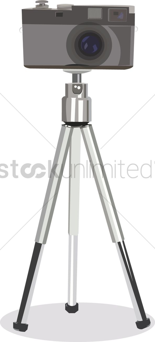 Camera On Tripod Vector Image 591x1300 Camera On Tripod Vector Image