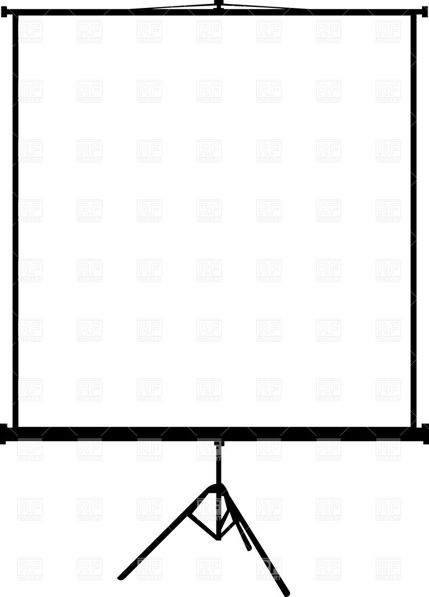 Blank Portable Projection Screen On Tripod Vector Image Of Borders 862x1200 Blank Portable Projection Screen On Tripod Vector Image Of Borders