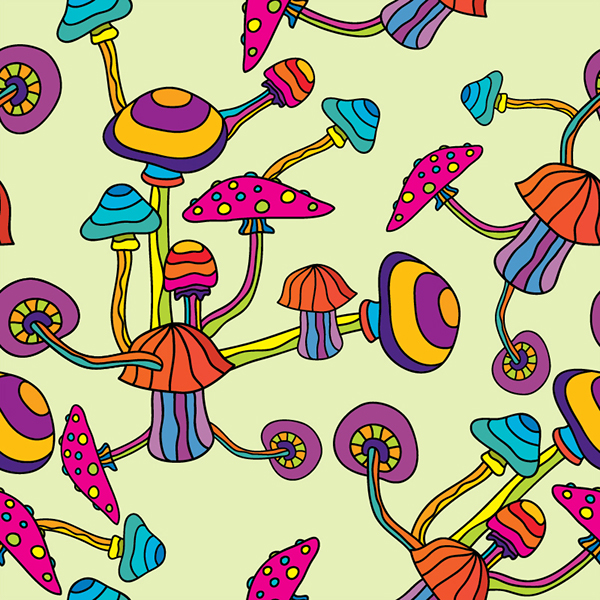 600x600 Psychedelic Magic Mushroom Vector Patterns On Behance