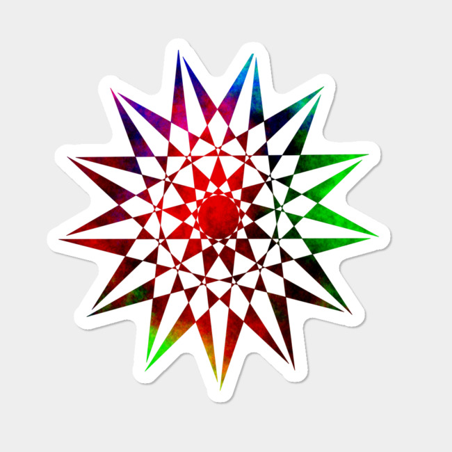 650x650 Trippy Star Colorful Geometric Abstract Vector Star Sticker