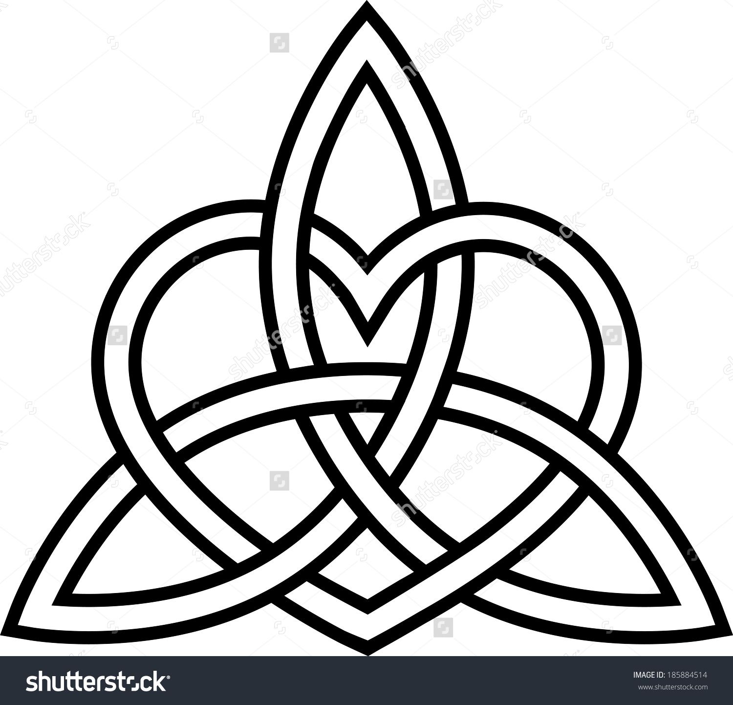 1500x1442 Triquetra Heart Paganism Celtic Endless Knot Stock Vector