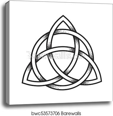 382x390 Triquetra Ancient Pagan Symbol, Canvas Print Barewalls Posters