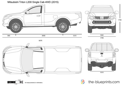 Mitsubishi Triton Single Cab Vector Drawing 400x278 Mitsubishi Triton Single Cab Vector Drawing