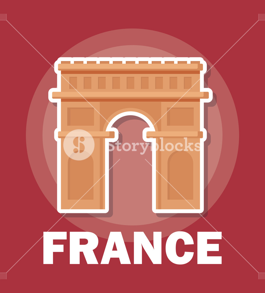 906x1000 France Culture Card With Arch Of Triumph Vector Illustration