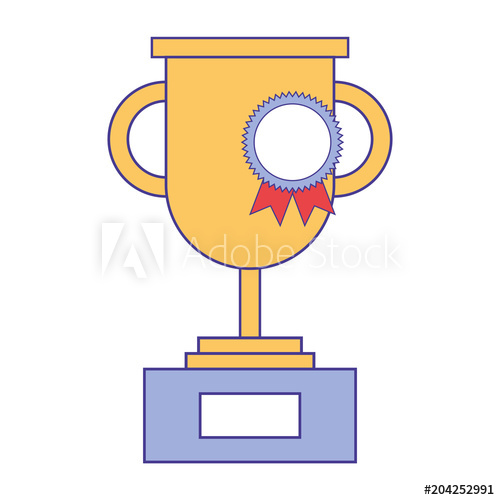 500x500 Trophy Rosette Win Medal Triumph Vector Illustration