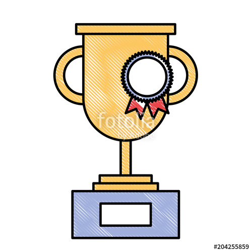 500x500 Trophy Rosette Win Medal Triumph Vector Illustration Drawing