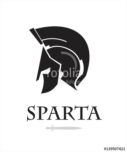 418x500 Spartan Warrior Head Knight Logo Trojan Helmet Stock Image