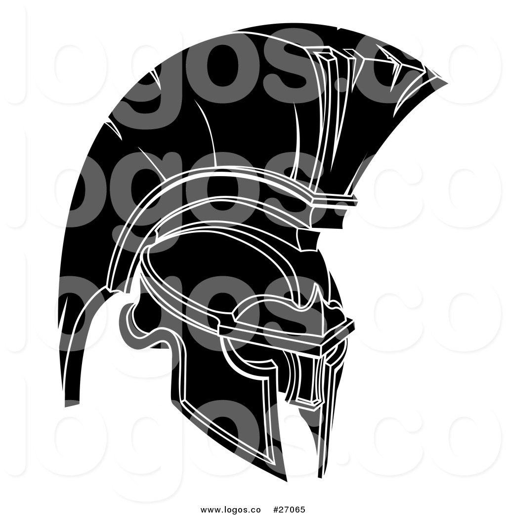1024x1044 Vector Logo Of A Black And White Trojan Spartan Helmet