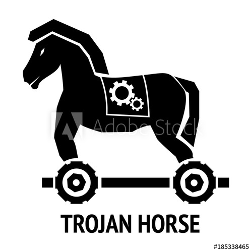 500x500 Trojan Horse Malware Virus Computer Sign Isolated On White
