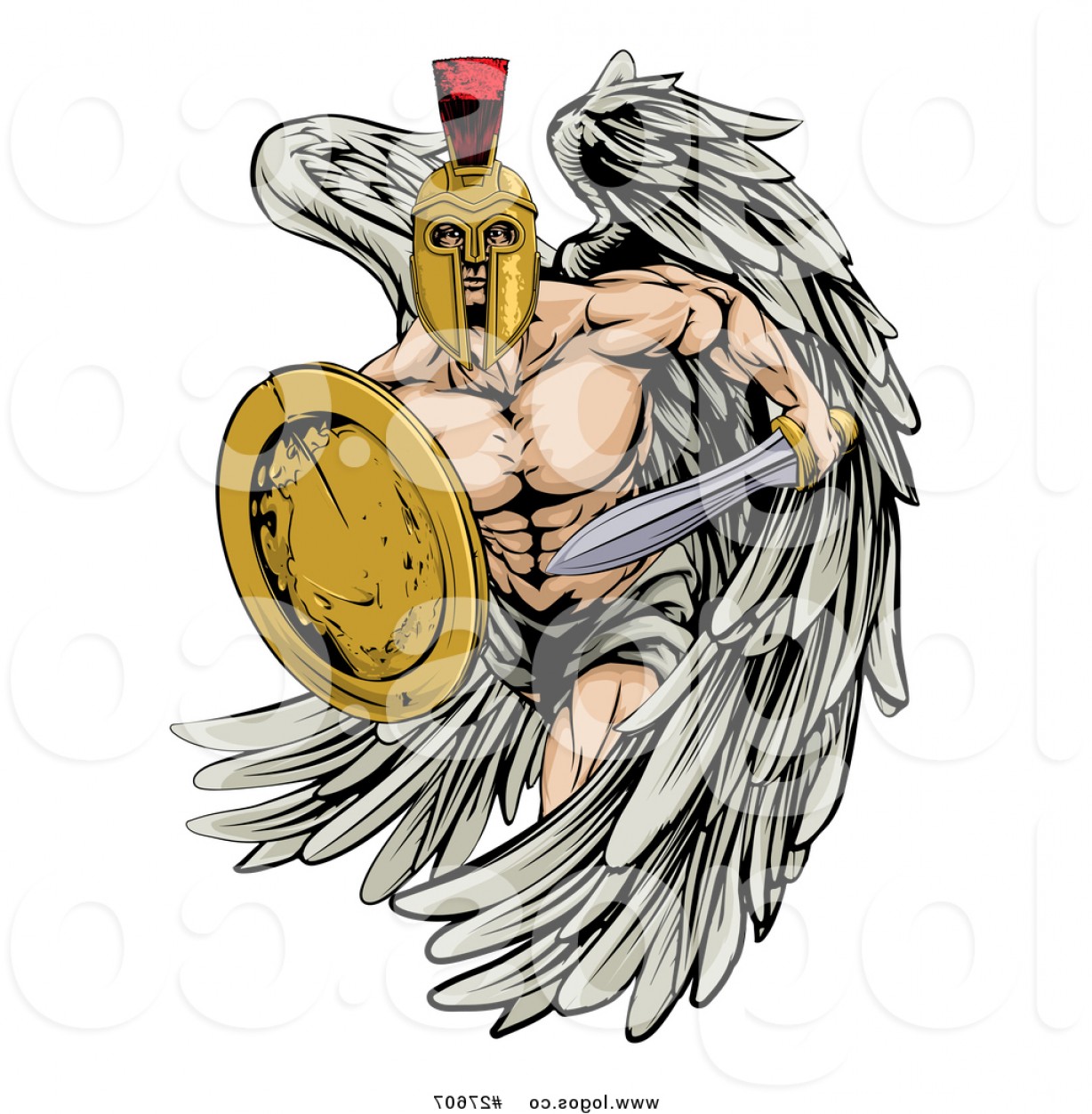 1228x1252 Vector Logo Of A Spartan Trojan Warrior Guardian Angel