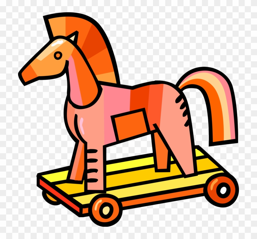 840x780 Vector Illustration Of Wooden Trojan Horse On Wheels, Hd Png