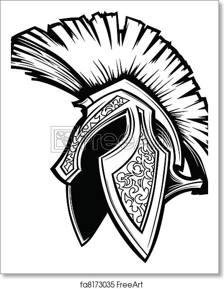 450x580 Free Art Print Of Spartan Trojan Helmet Mascot Vector Vector